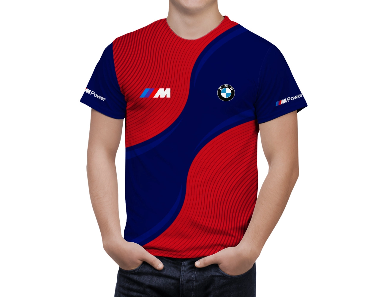 BMW Blau Rot Diagonal T-Shirt