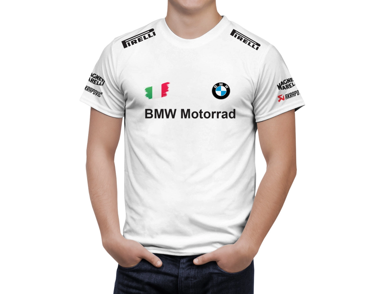 BMW Motorrad Pirelli Akrapovic Weiß T-Shirt