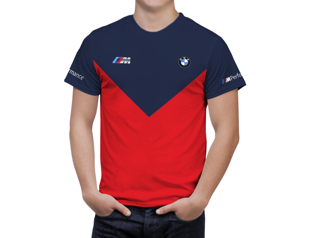 BMW Rot Blau Lines T-Shirt