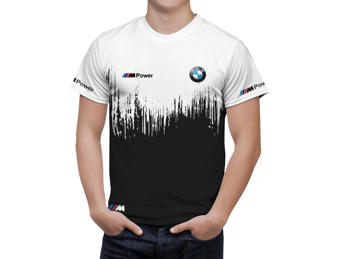 BMW White Black T-Shirt