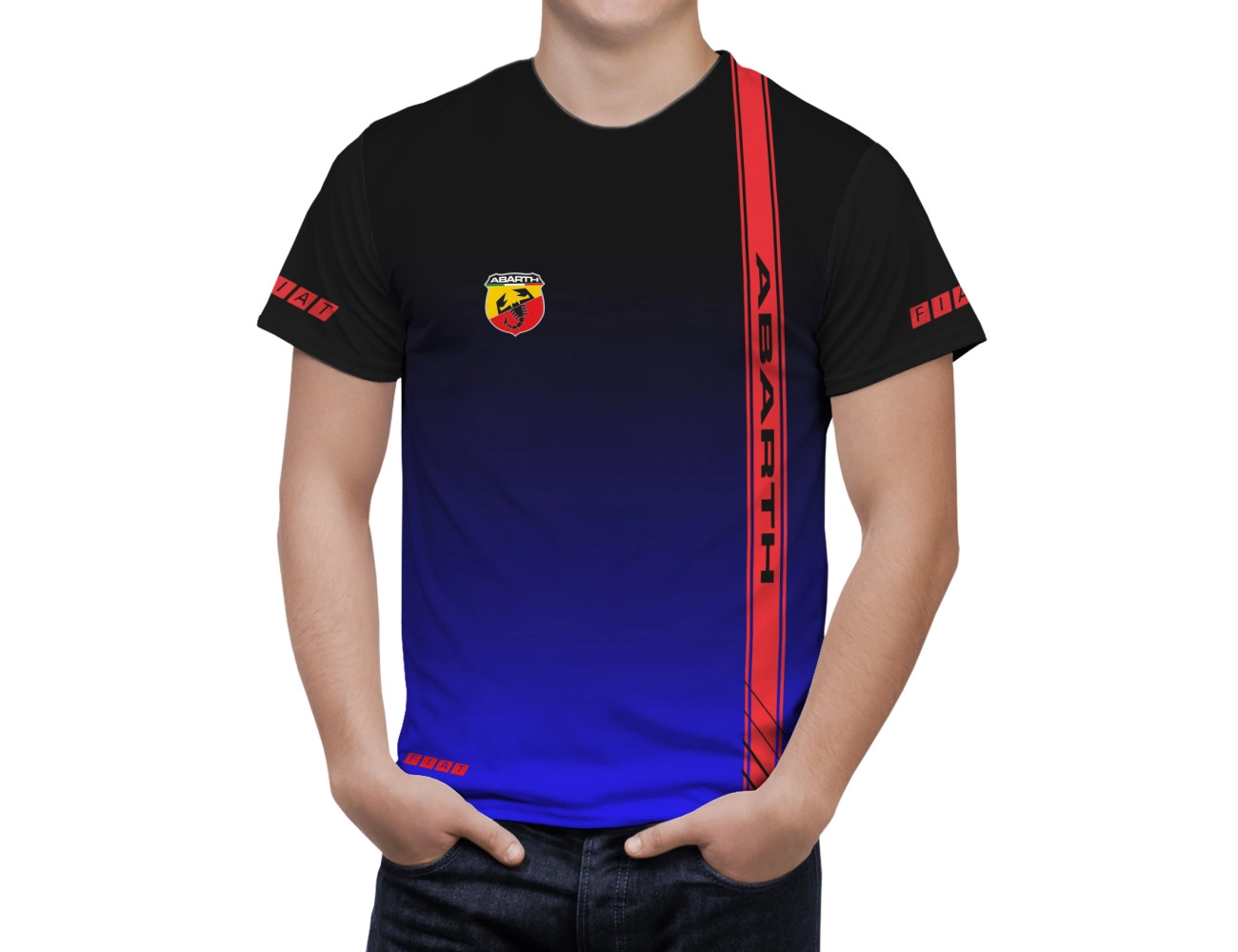 Fiat Abarth Schwarz Blau T-Shirt