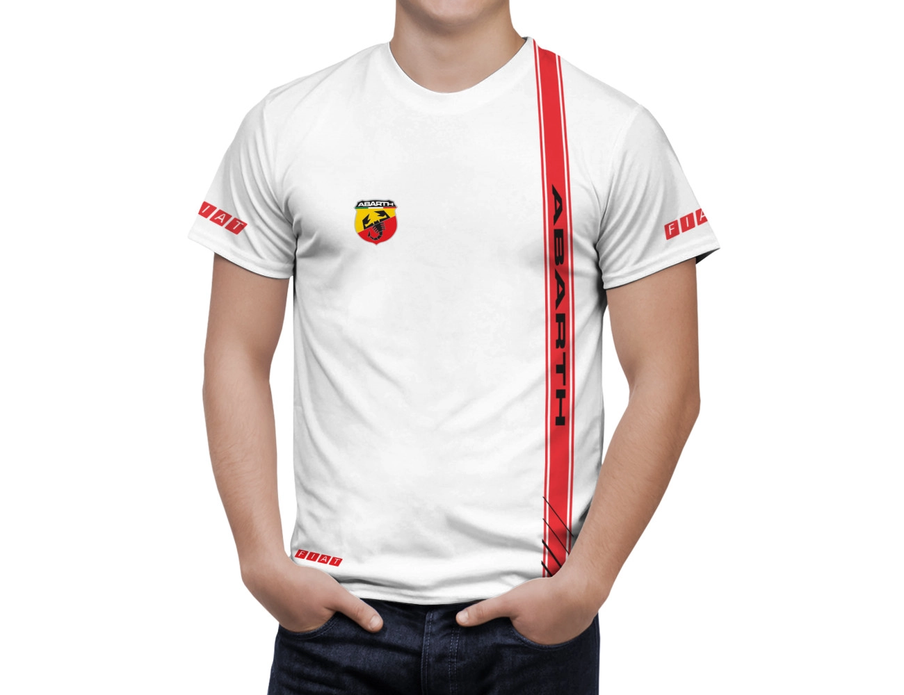 Fiat Abarth Weiß Lines T-Shirt