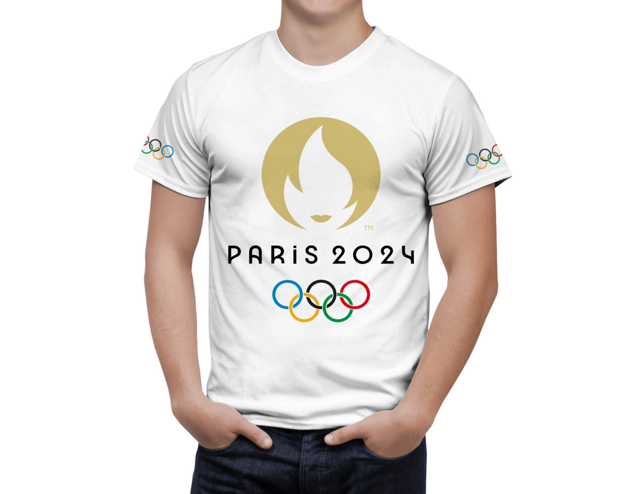 Paris 2024 Olympics Game France White T-Shirt, OLYMP--FR-1