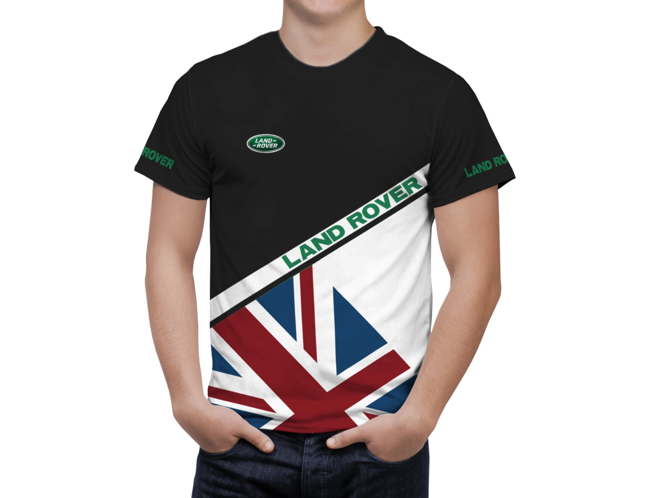 Land Rower Flag Black T-Shirt