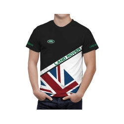 Land Rower Flag Black T-Shirt