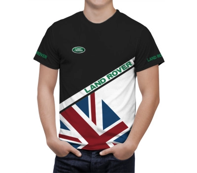 Land Rower Flag Black T-Shirt