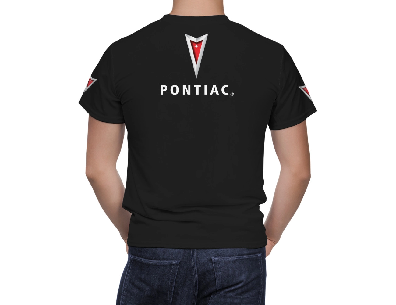 Pontiac Black Red T-Shirt, PBRTS--3370