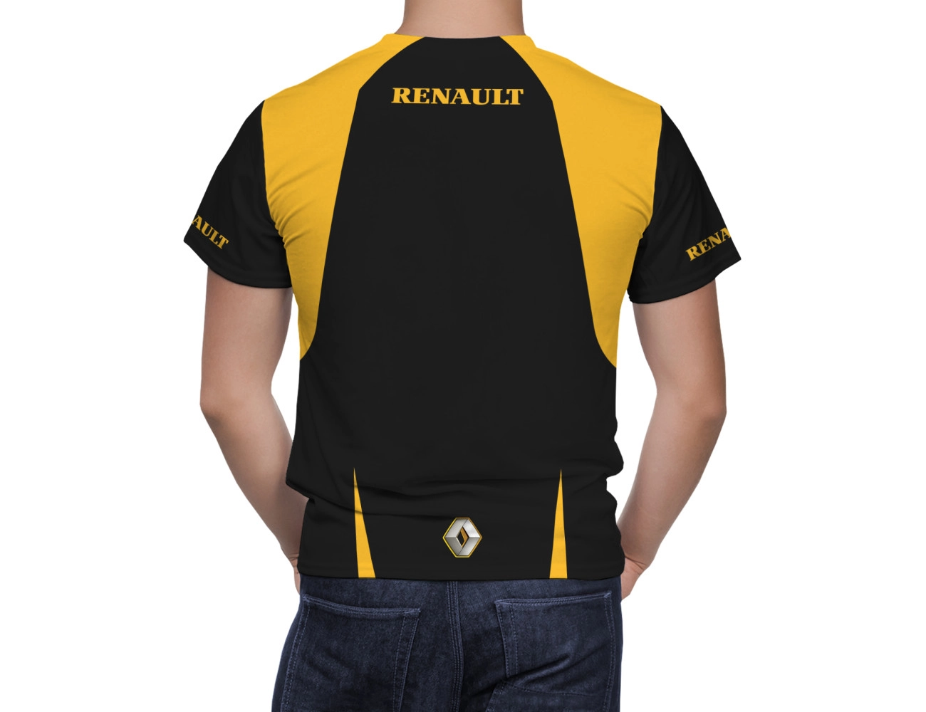 Renault Black Yellow Lines T-Shirt, RBYLTS--9638