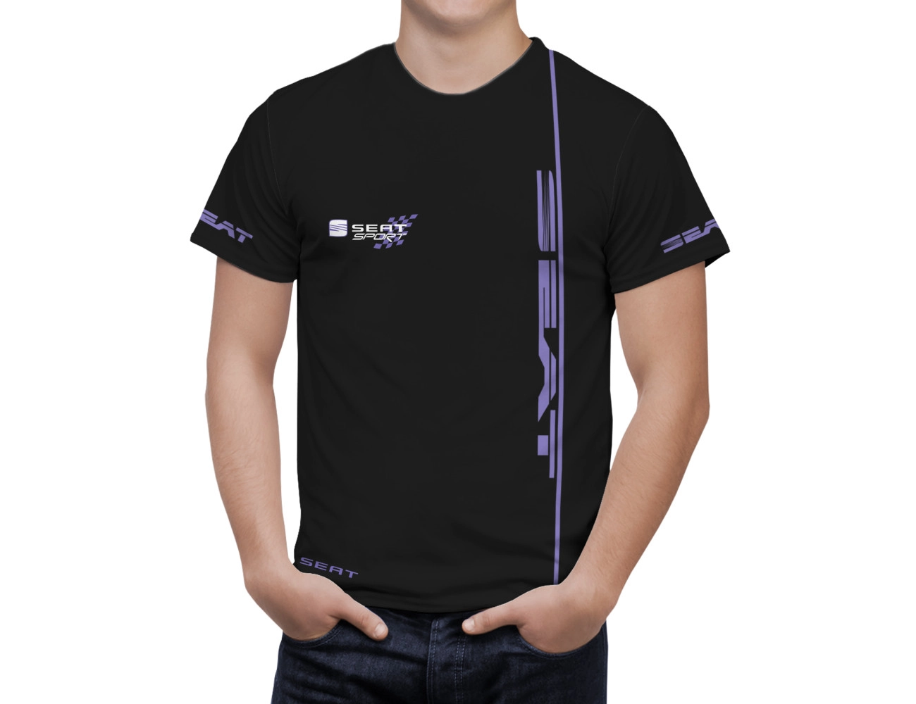 Seat Sport Black T-Shirt, SSBTS--701