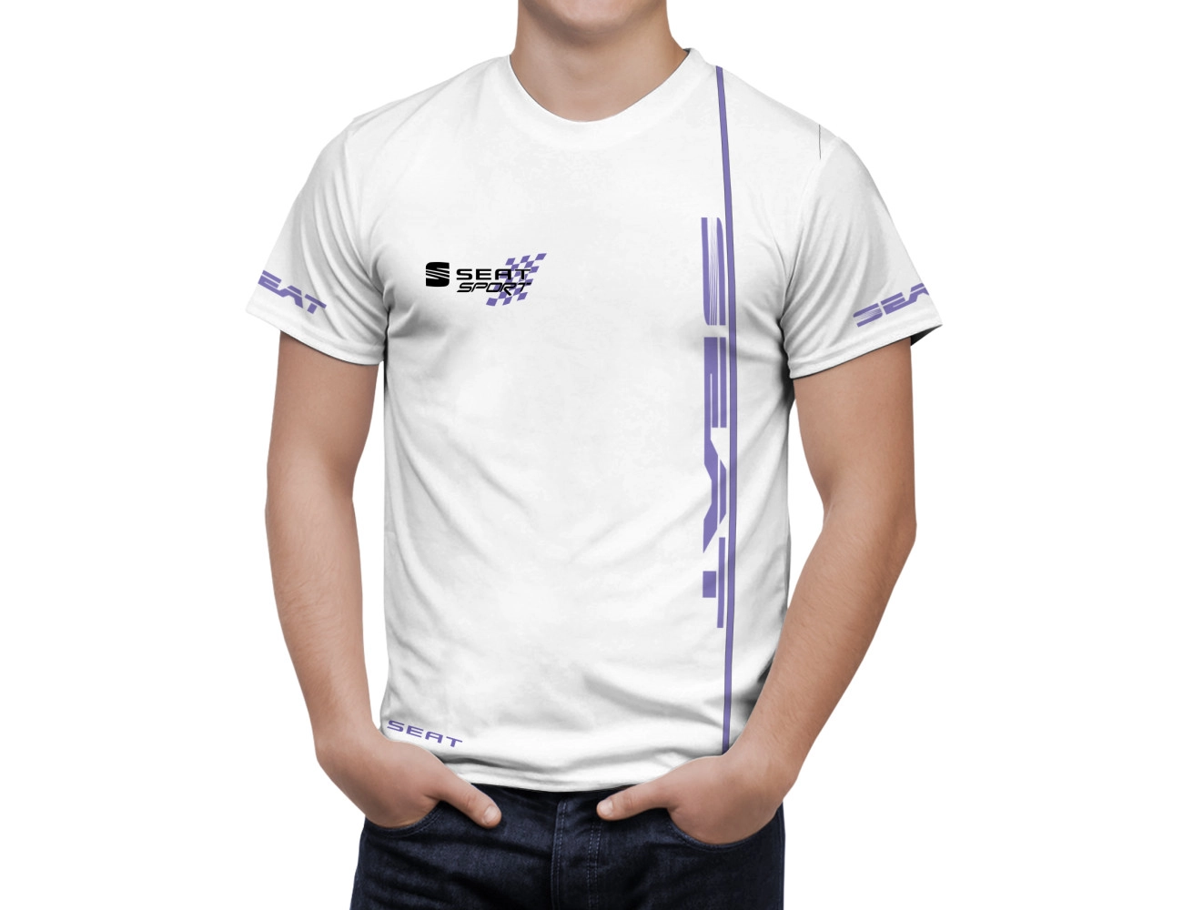 Seat Sport White T-Shirt, SSWTS--6780