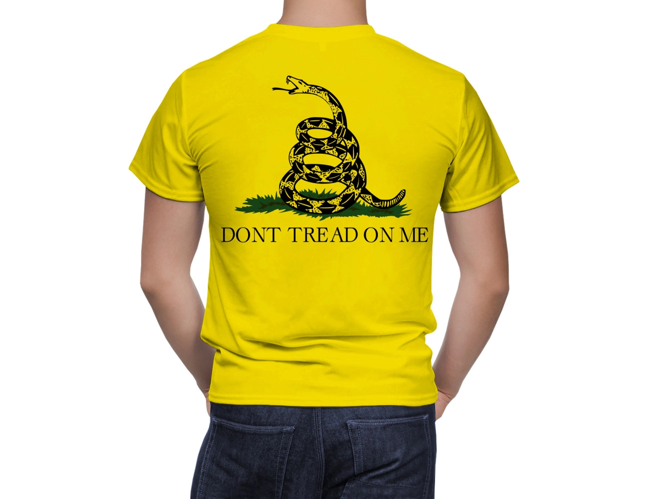 Don't Tread On Me T-shirt Gadsden Flag American Patriot US Men's Novelty Shirt, USA--GADE-1