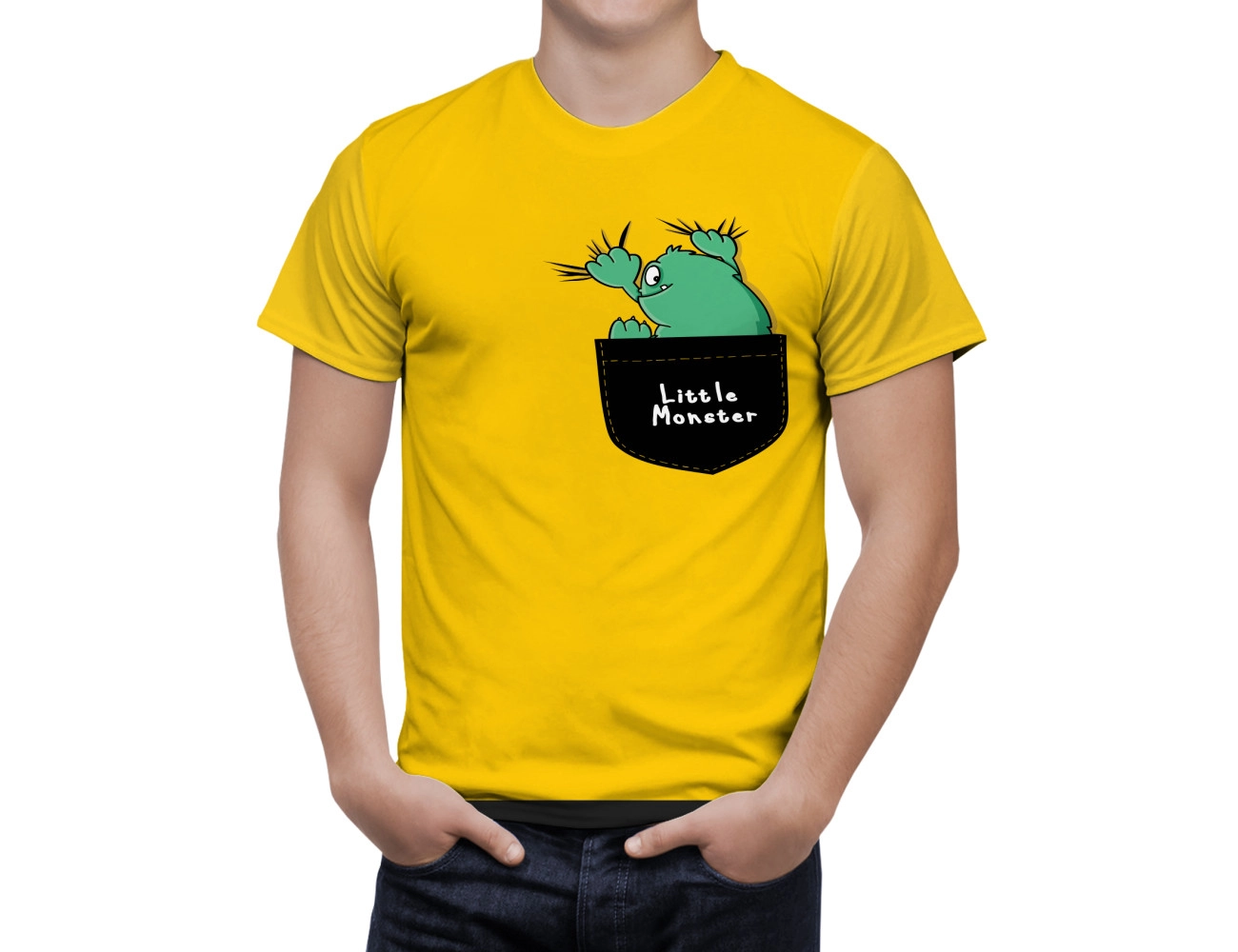 Little Monster Yellow T-Shirt, ANIMAL--2