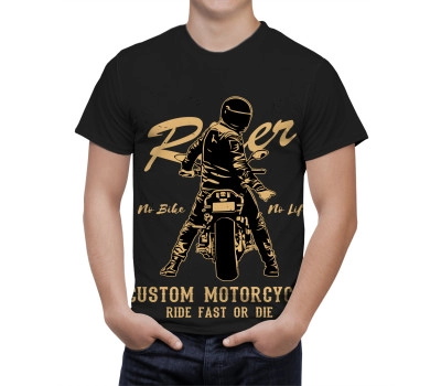 Rider no bike no life custom motorcycle Black T-Shirt