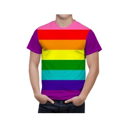 Gay Rainbow Pride Flag Striped T Shirt, Gilbert Baker 8-Stripe Shirt