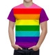Gay Rainbow Pride Flag Striped T Shirt, Gilbert Baker 8-Stripe Shirt - Image 1
