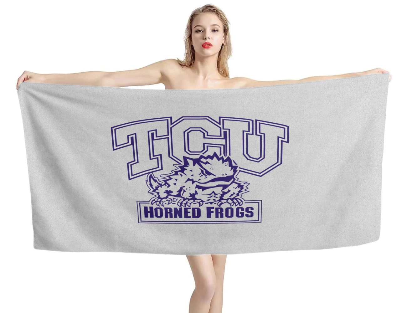 TCU Horned Frogs Beach Towel