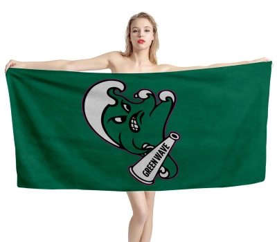 Tulane Green Wave Beach Towel