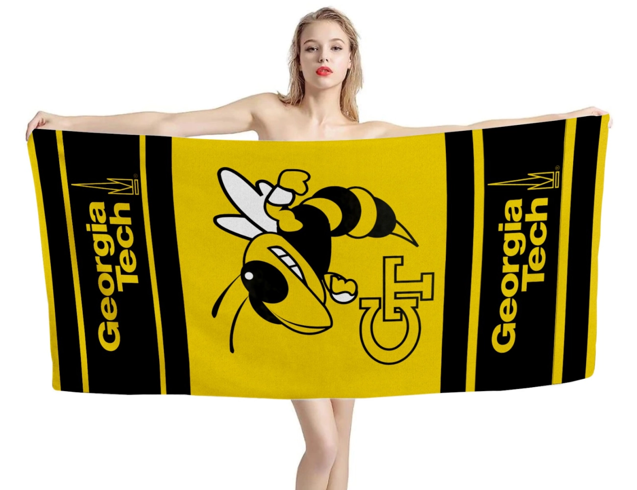 Georgia Tech Beach Towel NCAA Yellow Jackets design