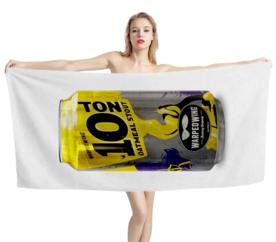 10 Ton Oatmeal Stout White Beach Towel