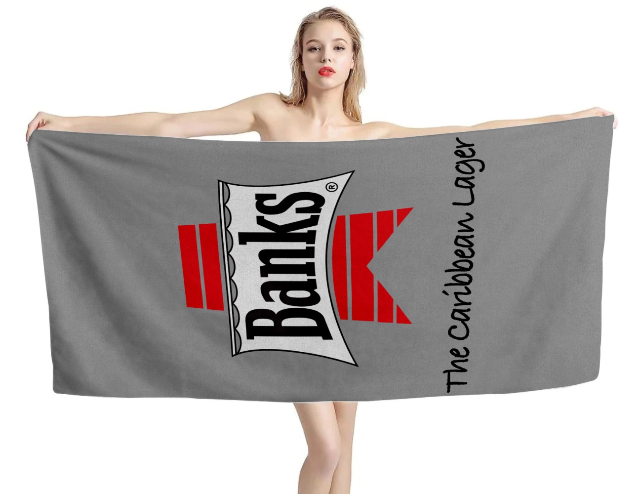 Banks Beer Gray Beach Towel, BEER--05