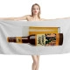 Bell's Juicy Gossip Pale Ale Beer Bottle and Glass White Beach Towel - Image 1