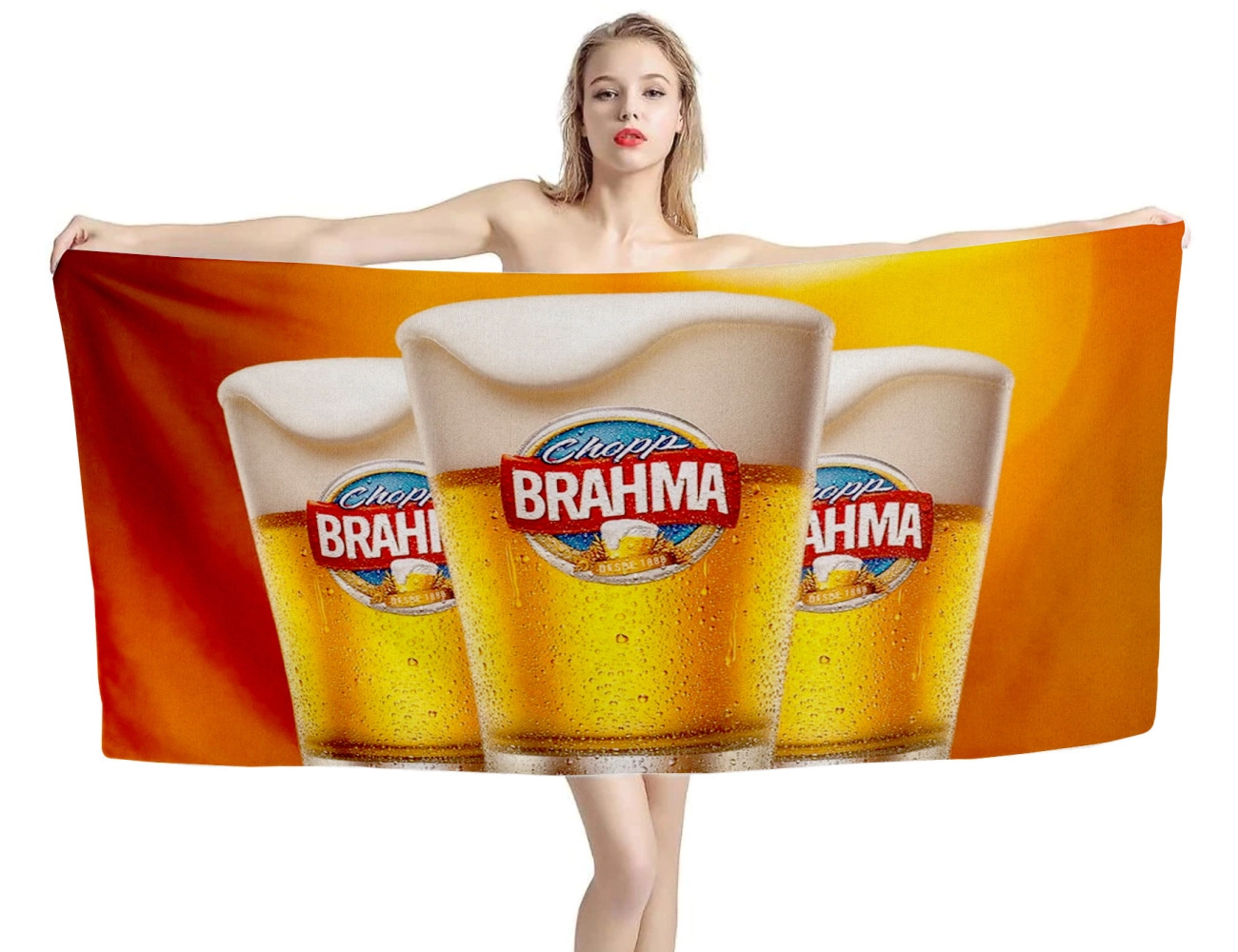 Brahma Chopp Beer Beach Towel, BEER--TOWEL-23