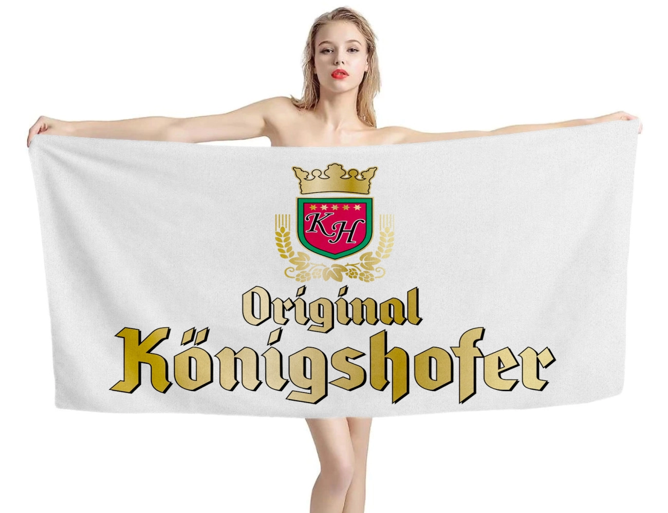 Brauerei Königshof White Beach Towel, BEER--TOWEL-24