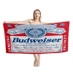 Budweiser Beer Red Beach Towel