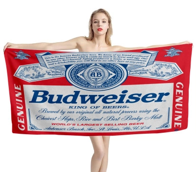 Budweiser Beer Red Beach Towel