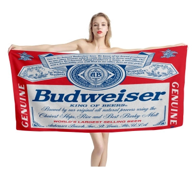 Budweiser Beer Red Beach Towel