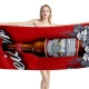 Budweiser Beer Bottle Red Beach Towel - Image 1