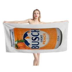 Busch Light Peach Kent White Beach Towel