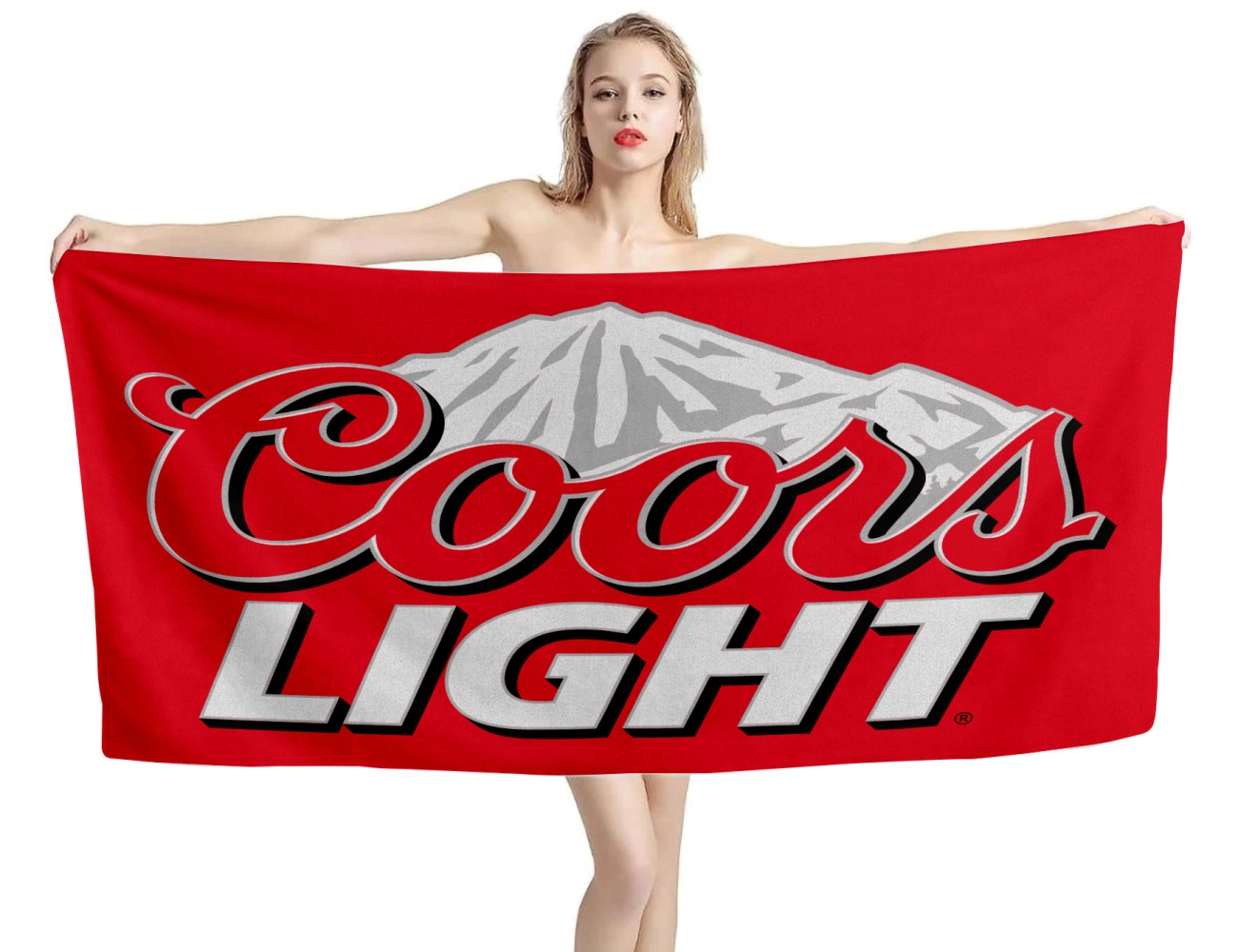 Coors Light Beer Red Beach Towel, BEER--TOWEL-14