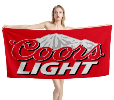 Coors Light Beer Red Beach Towel