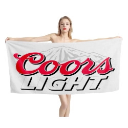 Coors Light Beer White Beach Towel