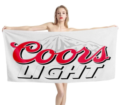 Coors Light Beer White Beach Towel