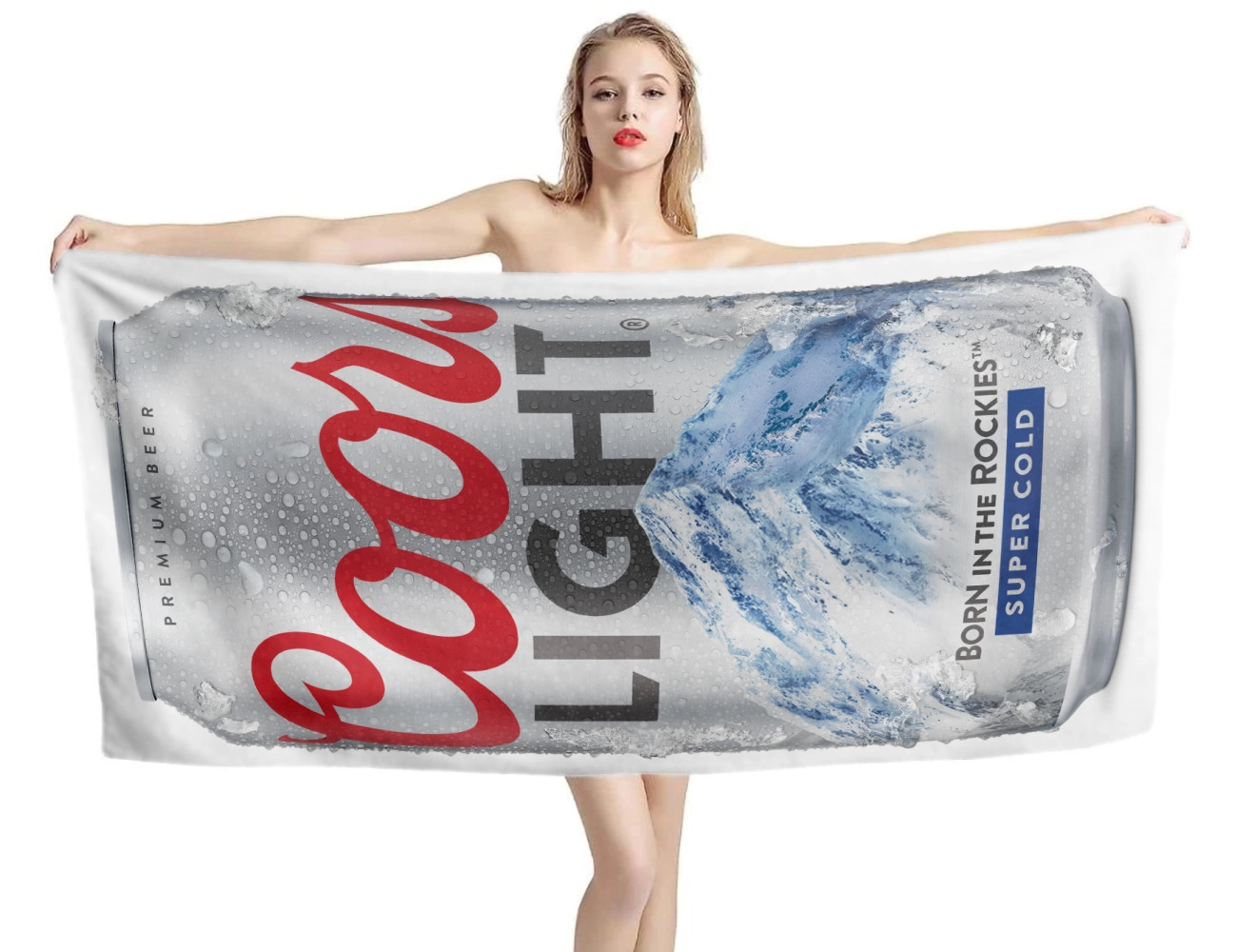 Coors Light Can Logo Beer Beach Towel