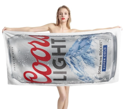 Coors Light Can Logo Beer Beach Towel