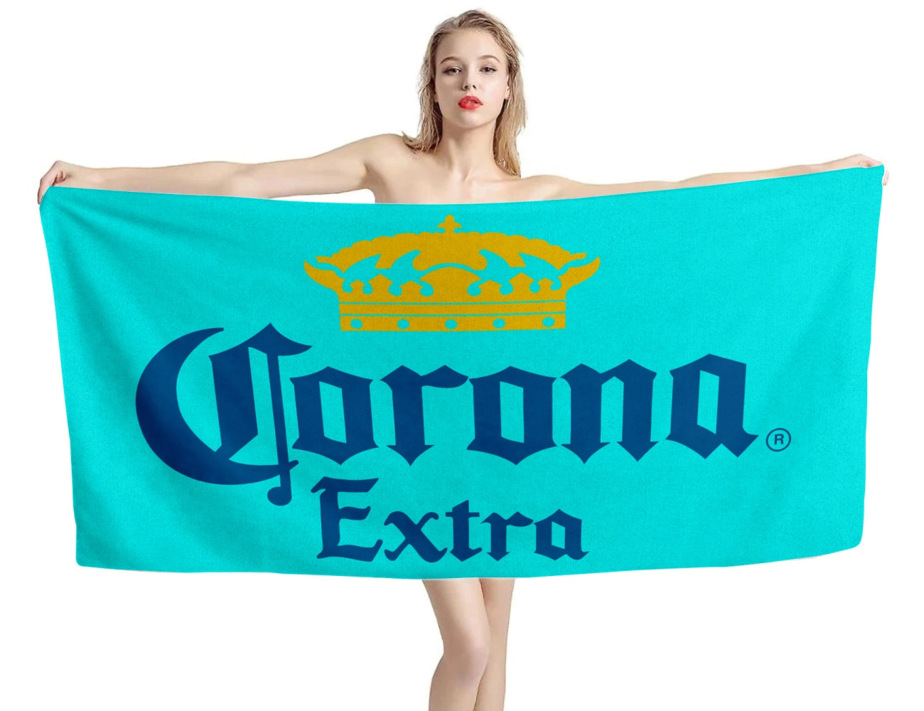 Corona Extra Beer Aqua Beach Towel, COR-BEER--01