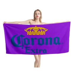 Corona Extra Beer Purple Beach Towel
