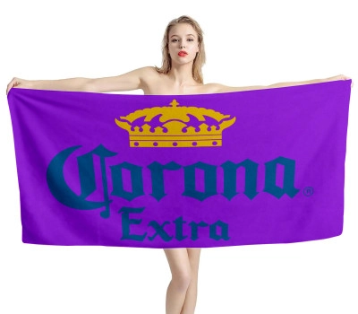 Corona Extra Beer Purple Beach Towel
