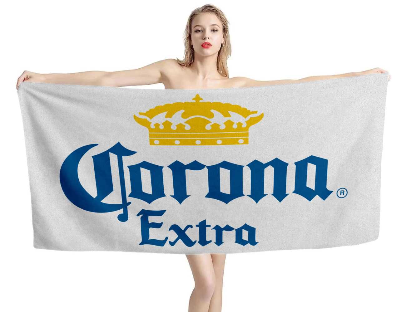 Corona Extra Beer White Beach Towel, COR-BEER--04