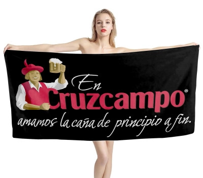 Cruzcampo Beer Black Beach Towel