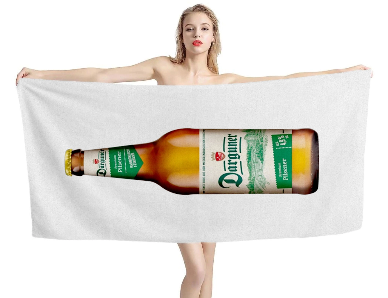 Darguner Premium Pilsener White Beach Towel, BEER--TOWEL-25