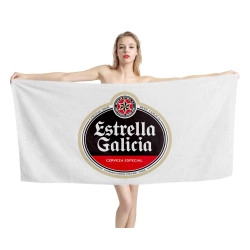 Estrella Galicia Beer White Beach Towel
