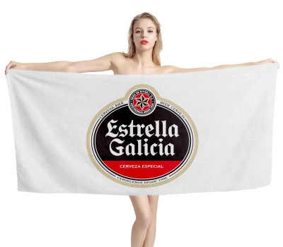 Estrella Galicia Beer White Beach Towel