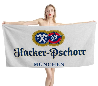 Hacker Pschorr Beer White Beach Towel