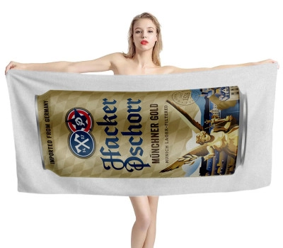 Hacker Pschorr Munchner Gold Can Beach Towel
