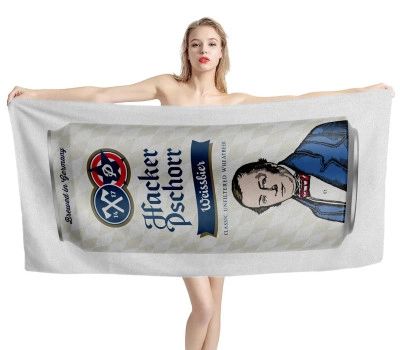 Hacker-Pschorr Weissbier Can White Beach Towel