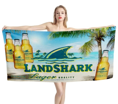 Landshark Lager Beer Bottle Beach Towel